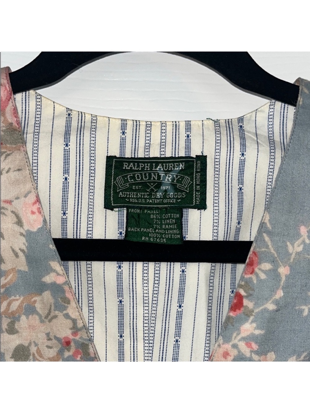Vintage Ralph Lauren Country Floral Cotton Cottage core Vest - Blue - Picture 3 of 9